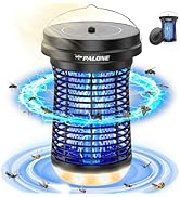 PALONE Solar Fly Killer 3 in 1 Electric Bug Zapper 4500V USB-C Rechargeable Insect Killer with 6W...