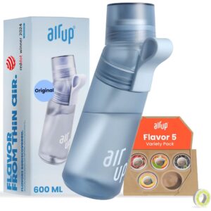 AIR UP® | Original water bottle Gen2 starter set with pods in 5 flavours I 600ml drinking bottle with sugar-free flavouring I dishwasher-safe