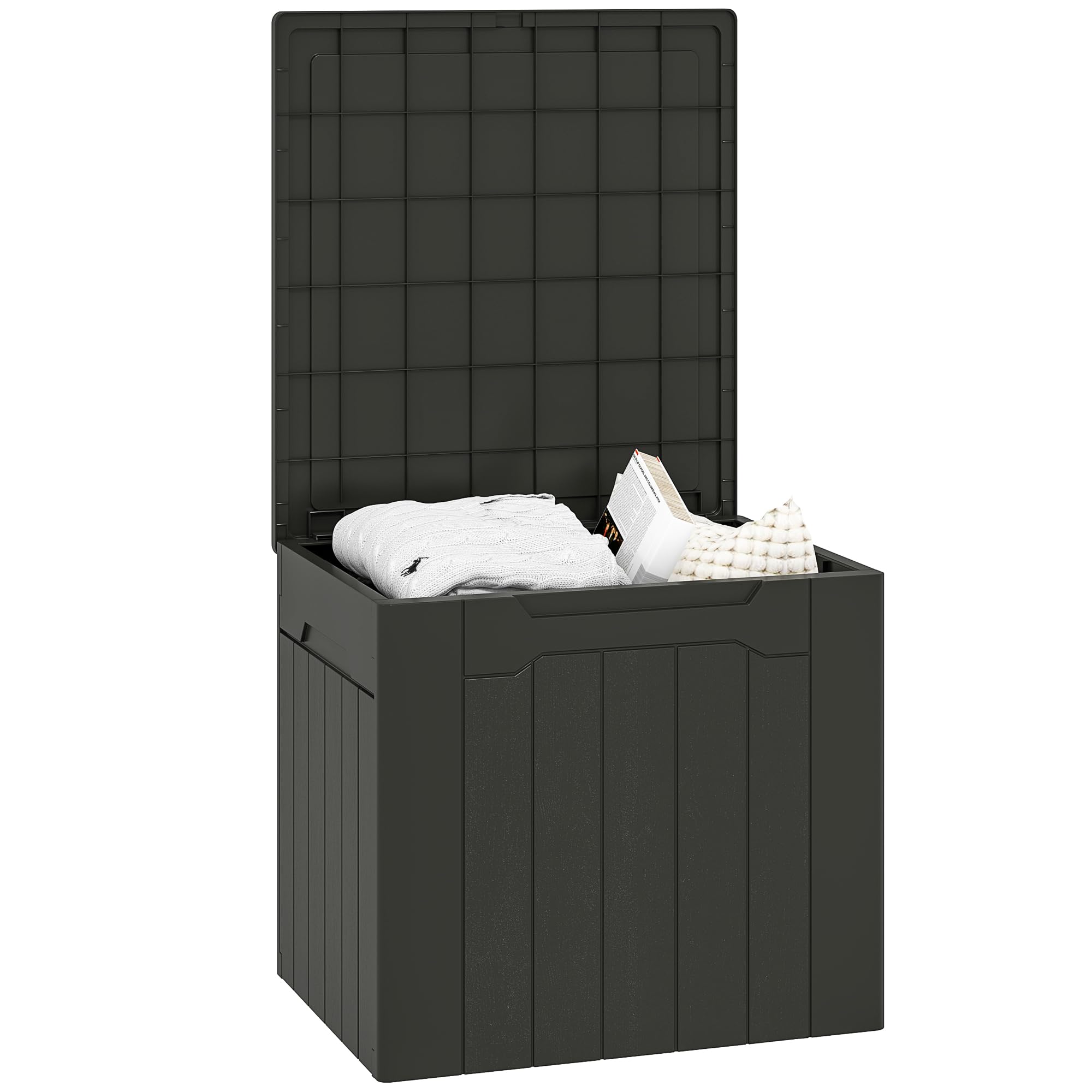 HOMCOM 107L Outdoor Balcony Garden Furniture Storage Box with Lock Hole