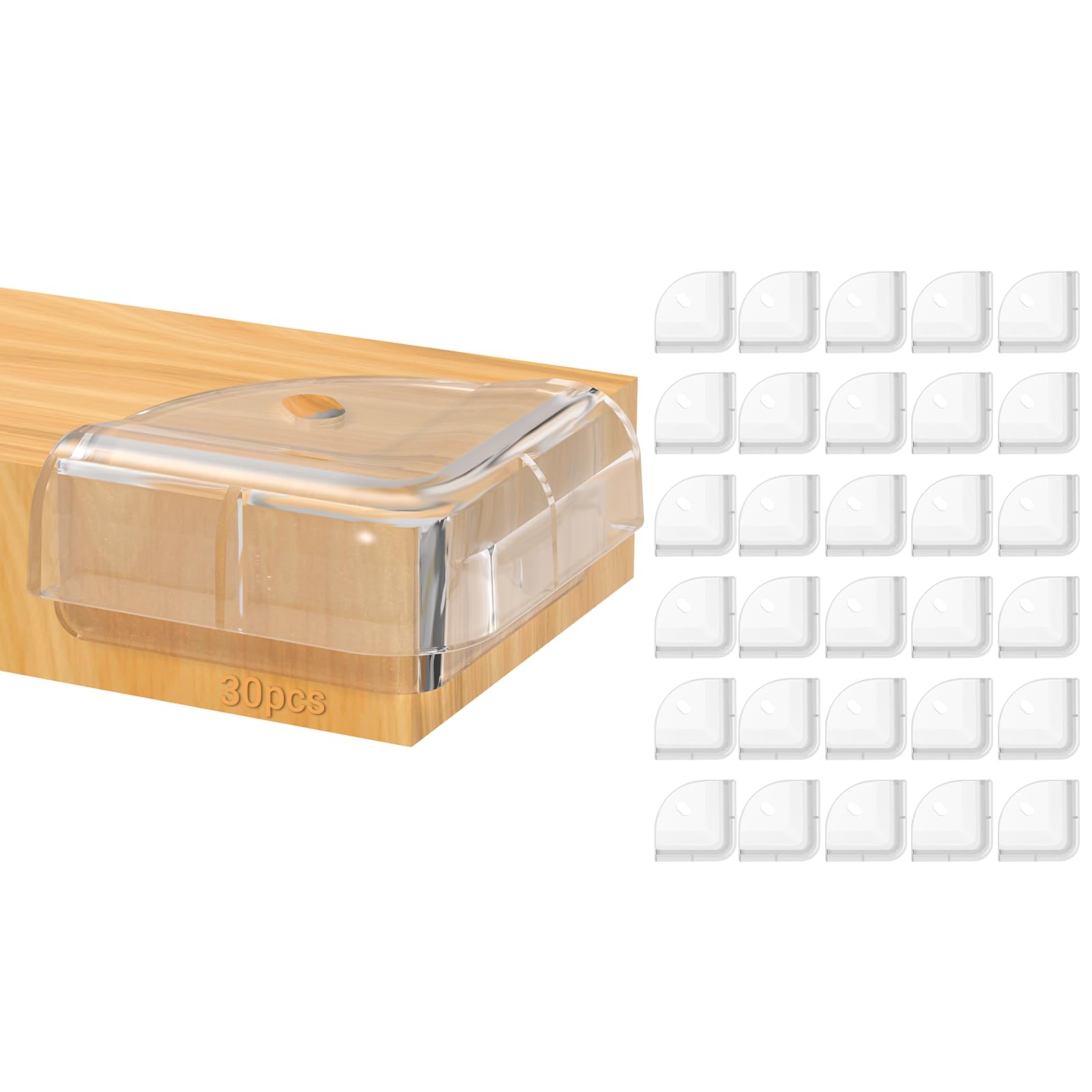 30 Pcs Corner Protectors for Kids & Baby - Dual-Layer Transparent Sector-Shaped Table Corner Protectors