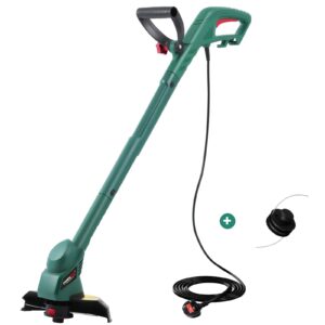350W Grass Trimmer Corded 23cm AC Electric String Trimmer Lawn Trimmer Hand Cleaner Grass Cutter Machine Line Trimmer for Brake Disassembly Garden Tools
