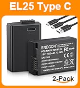 ENEGON EN-EL25 EN-EL25A Rechargeable Battery 2-Pack and Smart LED Dual Charger Kit for Nikon Z Se...