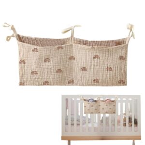 Changing Table Organizer | Crib Bedside Pocket - Space-Saving Crib Accessories for Toys Books Milk Bottles Tissues Wipes