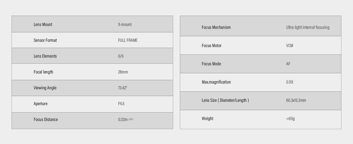 VILTROX 28mm F4.5 XF Autofocus Lenses for Fuji X Mount Camera Lenses
