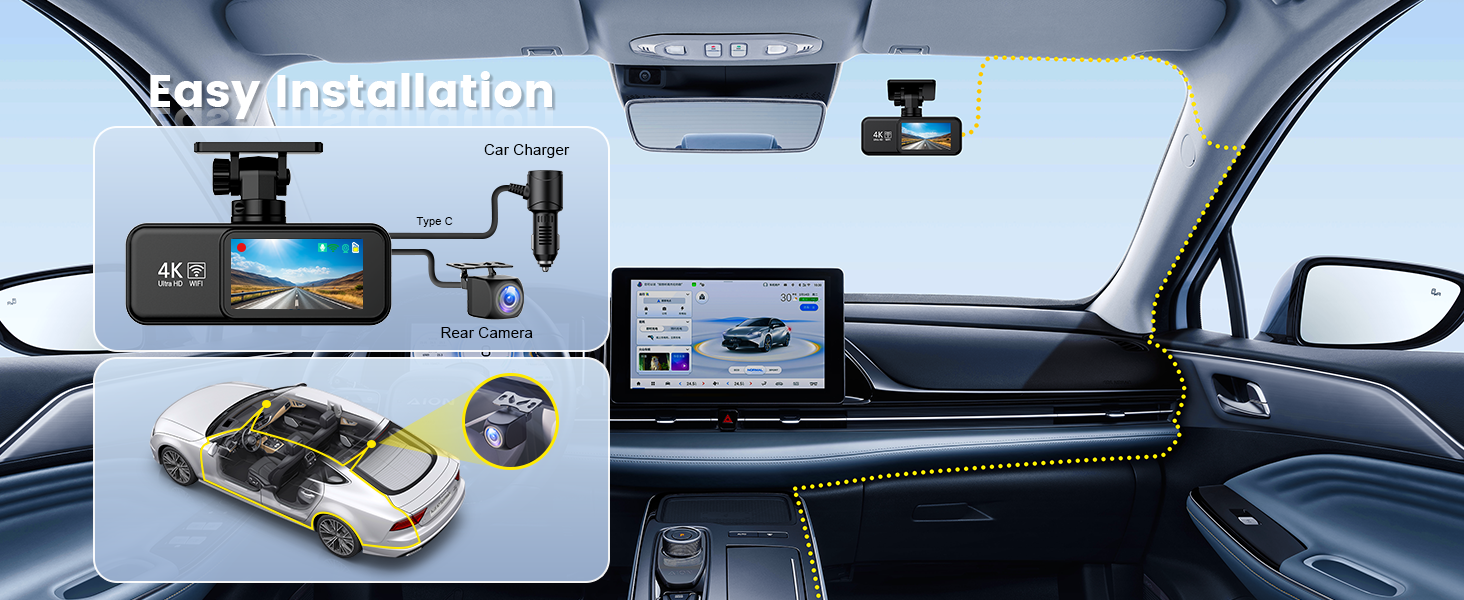 dash cam front and rear wireless