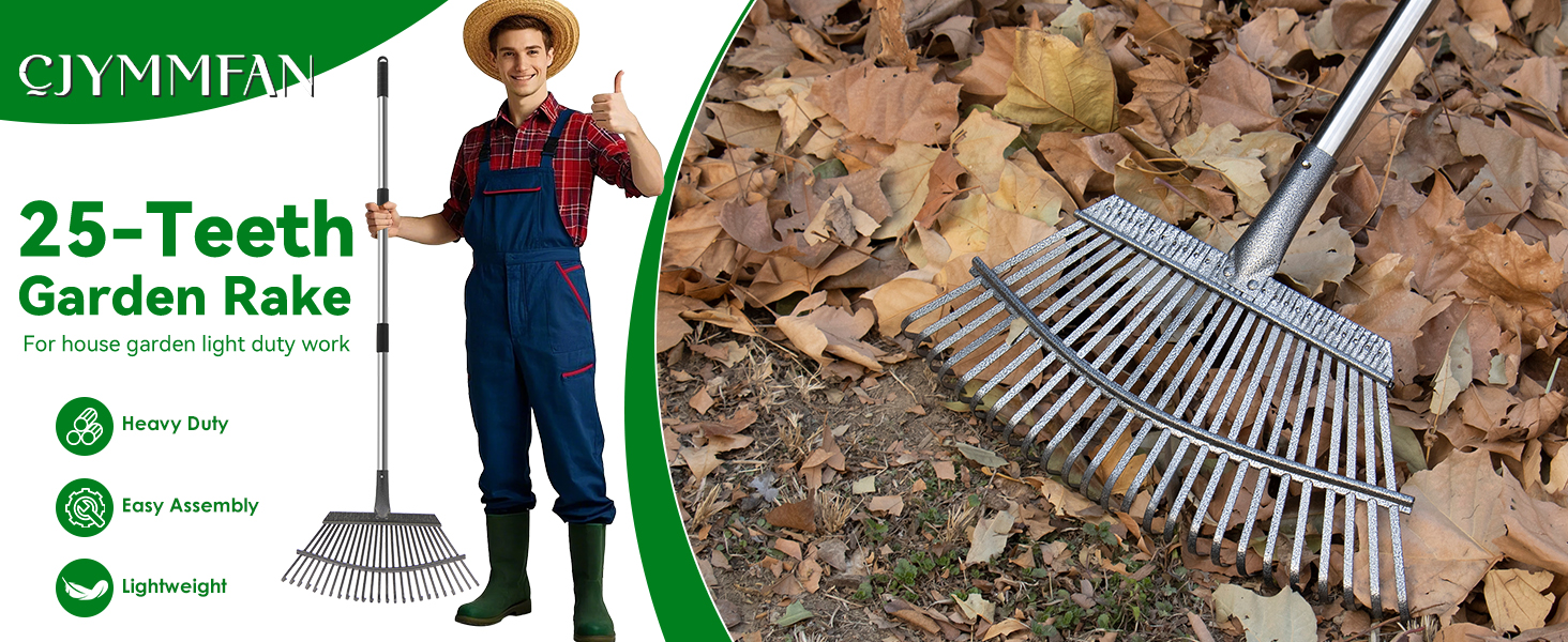 25-Teeth Garden Rake