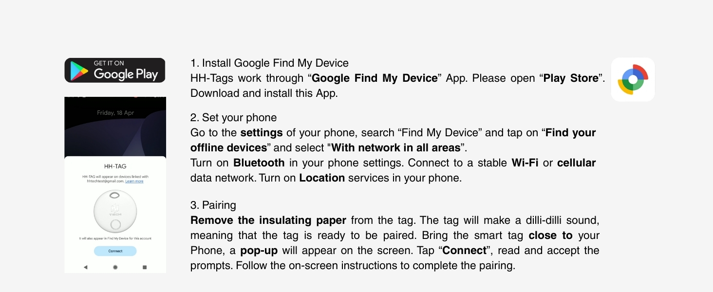 Google tag, smart tag, android tag, Bluetooth tracker, key finder, wallet finder