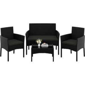 Yaheetech 4 Pieces Outdoor Patio Conversation Set