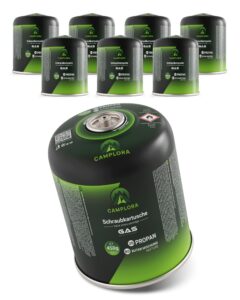 CAMPLORA 8 x 450 g gas cartridges with screw thread