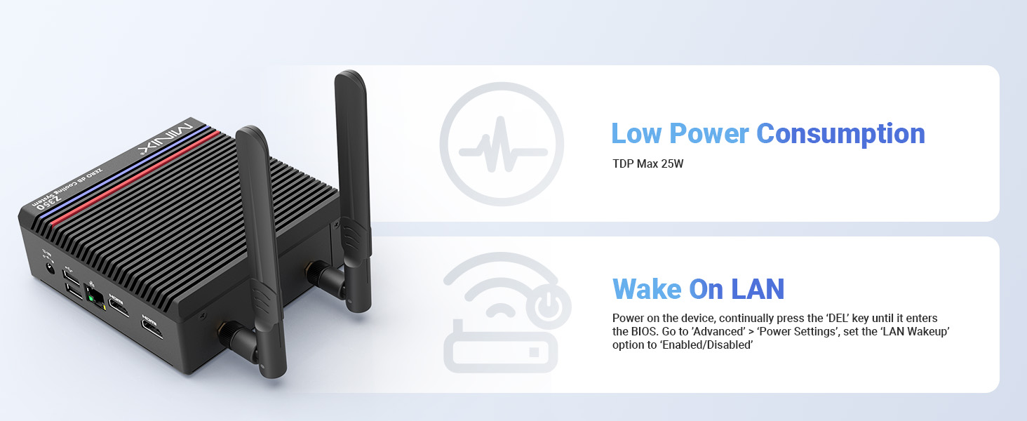 MINIX Fanless Mini PC Windows 11 Pro NEO Z350-0dB 16GB DDR4 512GB