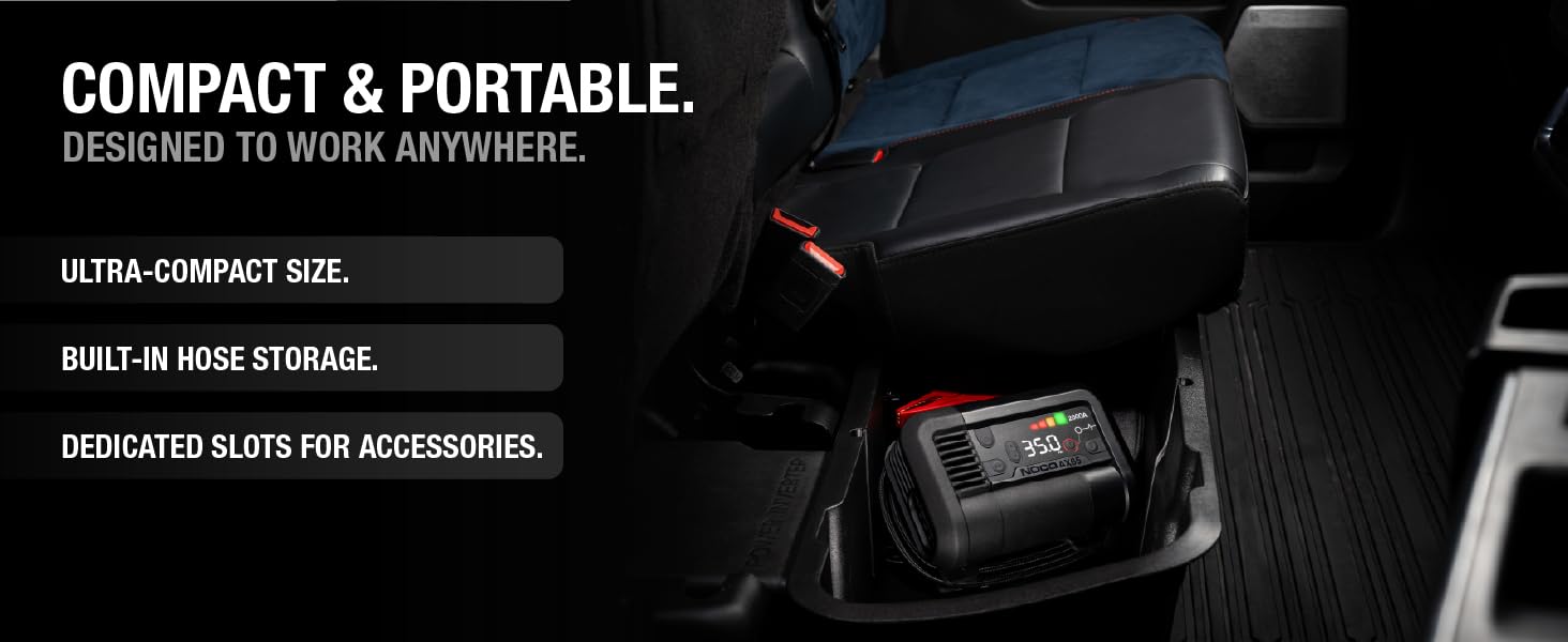 car jump starter air compressor with a compact cordless handheld portable design for any vehicle