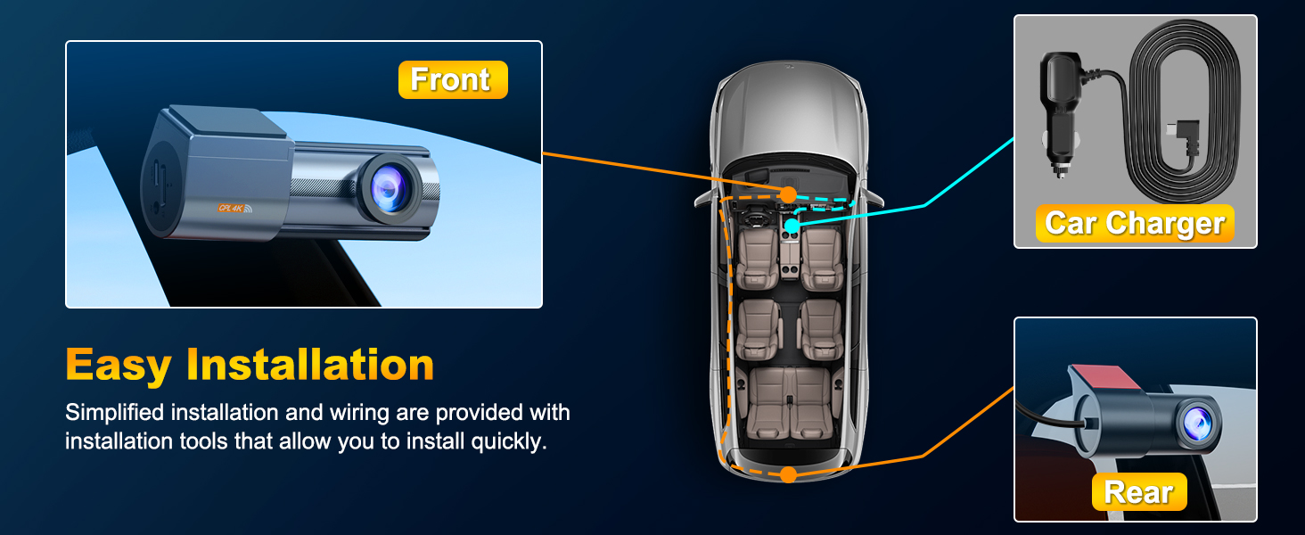 wireless dash cam front and rear