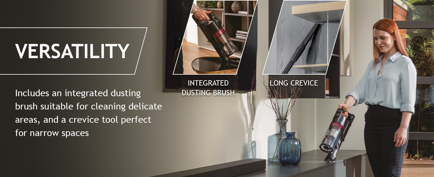 hoover vacuum cordless stick integrated dusting brush crevice tool for narrow spaces clean dust dirt