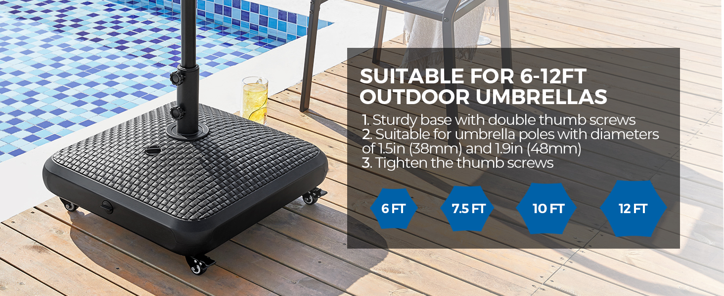 123 lb Outdoor Umbrella Base Stand