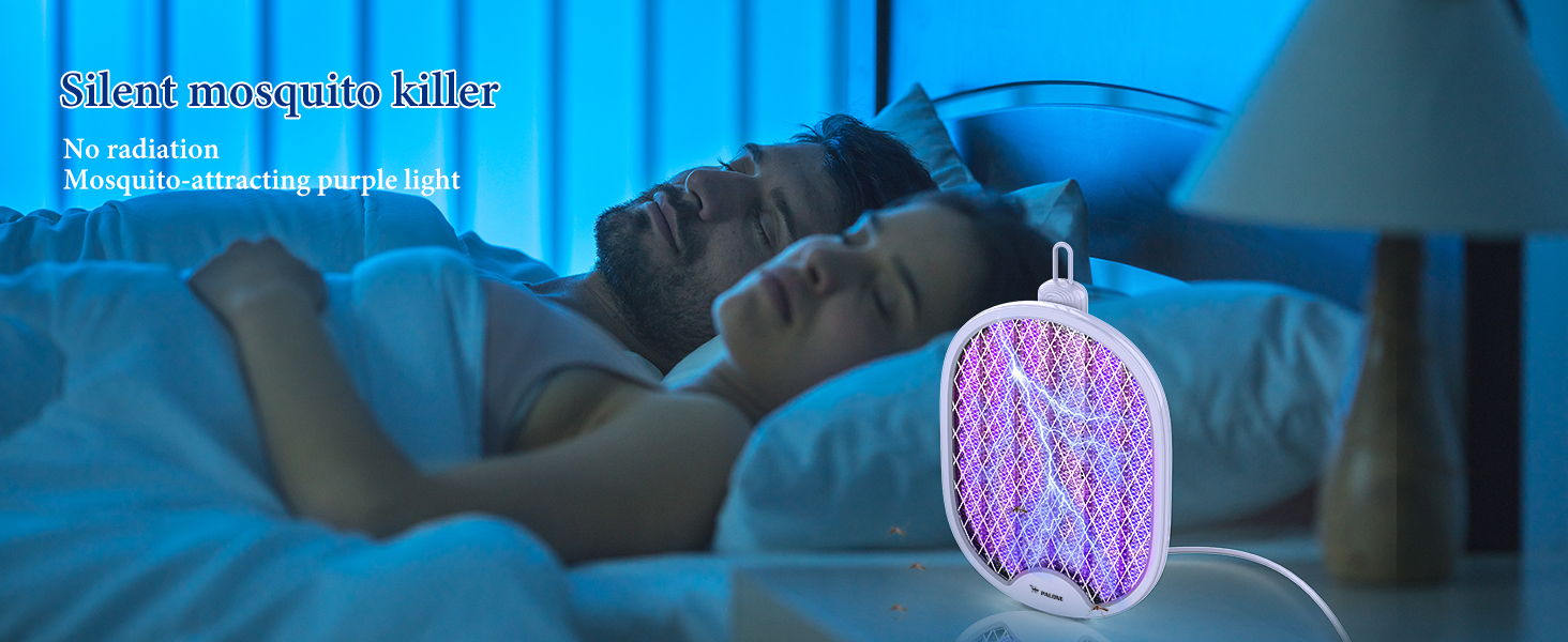 PALONE Electric Fly Swatter, Foldable Fly Killer, UV Mosquito Bug Zapper,