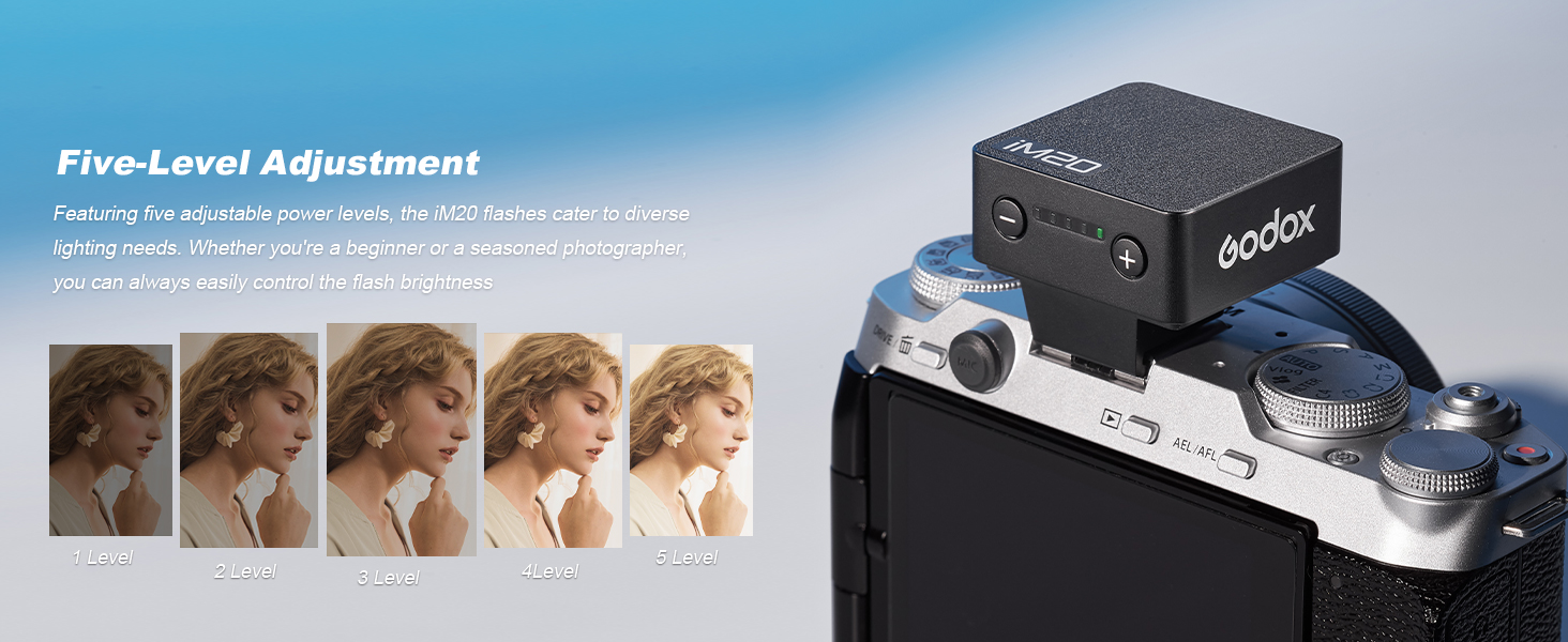 Godox iM20 Mini Camera Flash Speedlite - 470 mAh/Type-c Charge/440 Full-Power Flashes/3s Recycle Tim