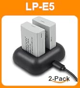 ENEGON Replacement Battery (2-Pack) and Rapid Dual Charger for Canon LP-E8 and Canon EOS Rebel T2...