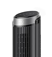 Dreo 28dB Silent Tower Fan, 7.3m/s Velocity Electric Cooling Fan with Remote Control 90° Oscillat...