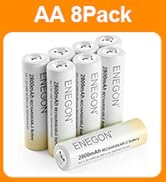 ENEGON Universal Battery Charger for AA & AAA Rechargeable Batteries (White + 8 Slot)