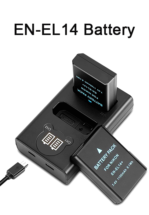 JYJZPB EN-EL14 EN-EL14A Battery for Nikon D3200