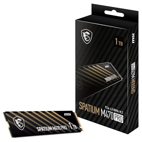 MSI SPATIUM M470 PRO SSD 1TB - PCIe 4.0 NVMe M.2 Internal Solid State Drive