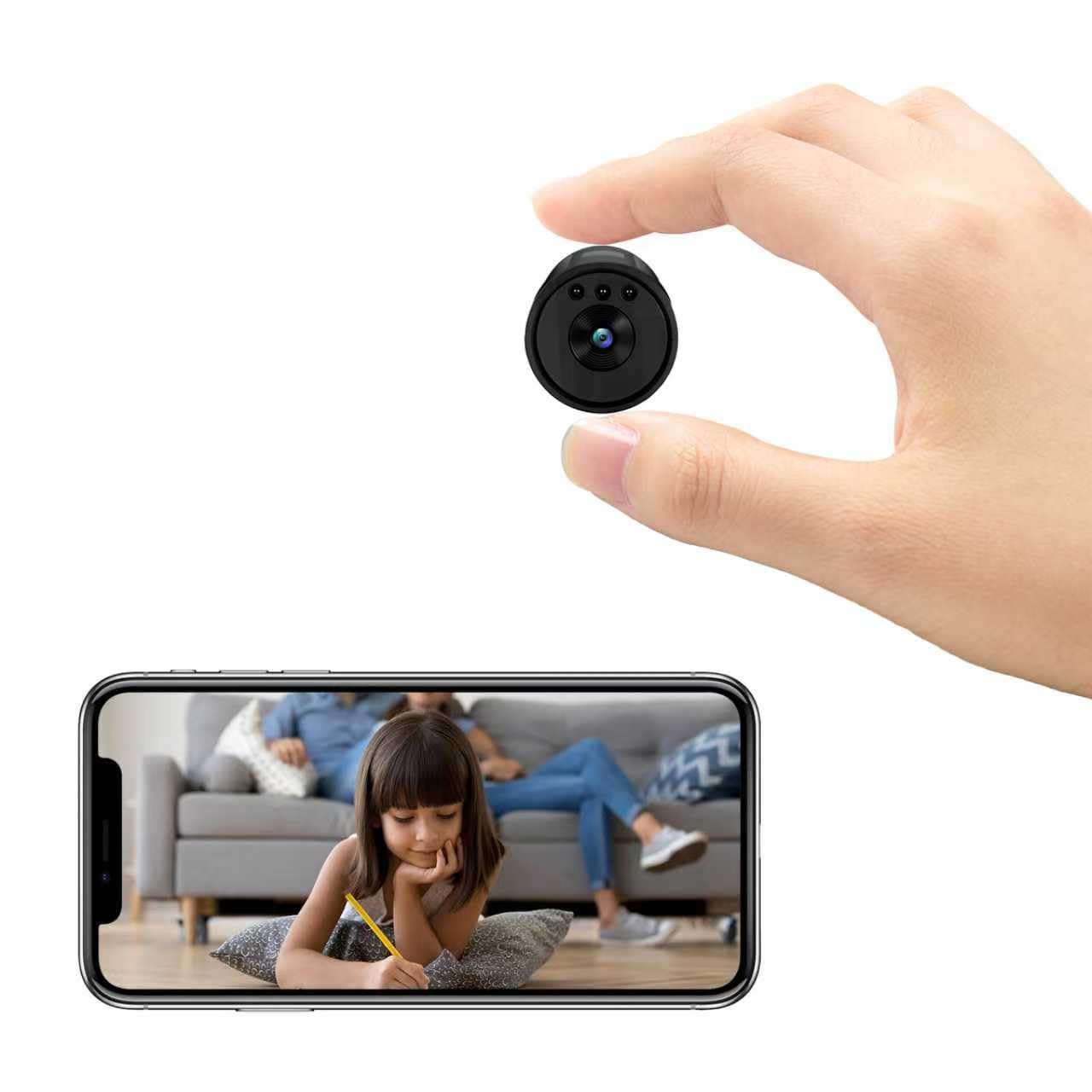 4K WiFi Spy Camera Wireless Hidden Camera with Motion Detection for Home Office Security Small Surveillance Camera Indoor Long-lasting Battery Spy Secret Cam Micro Nanny Video Cam with App Control