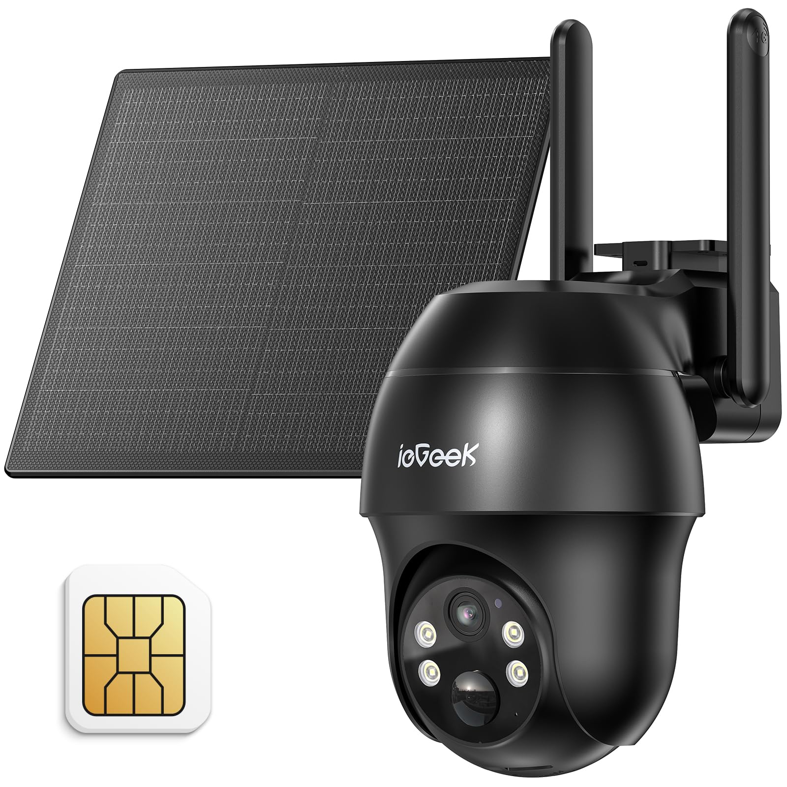 ieGeek 3G/4G LTE Cellular Solar Security Camera Outdoor Wireless with SIM Card