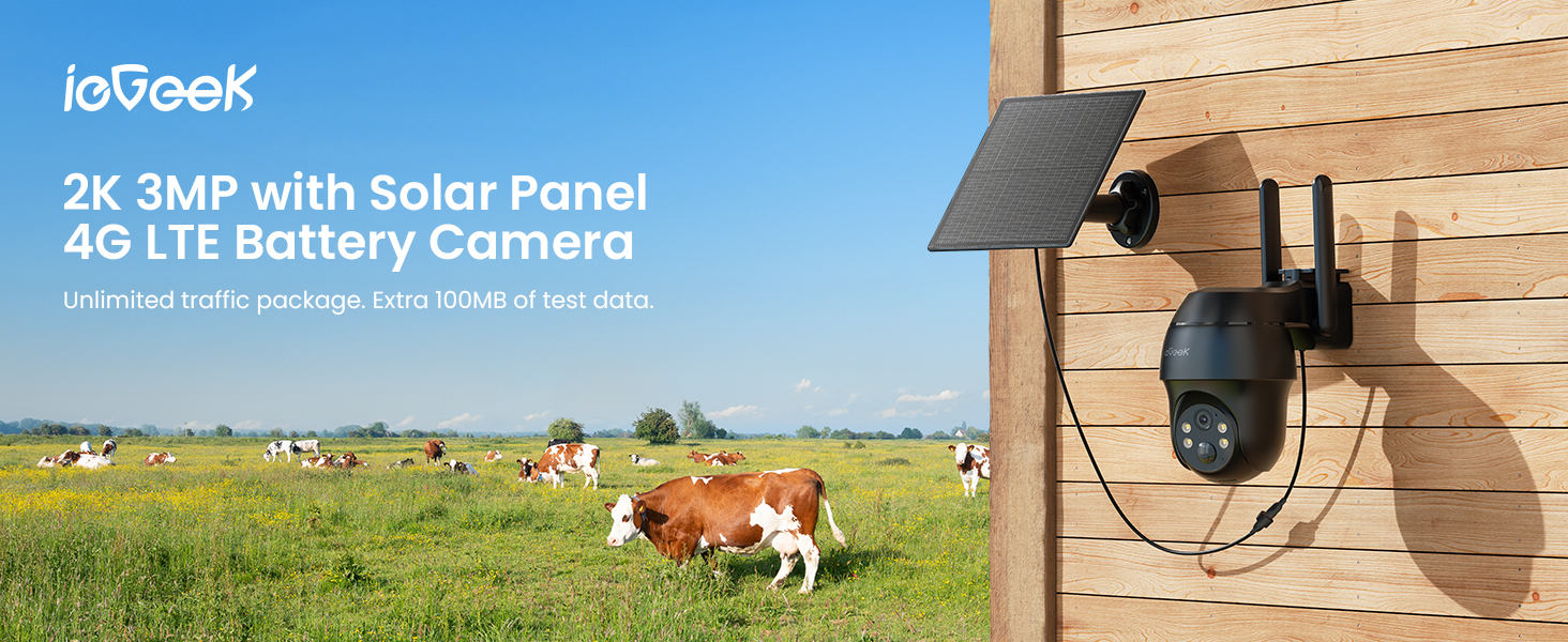 4G LTE Cellular Solar Security Camera Outdoor with SIM Card No WiFi 2K Battery Wireless CCTV