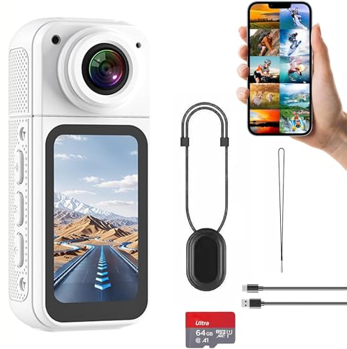 RigWig S70 Mini Action Camera 2.7K HD – Wearable Thumb Body Cam with 180° Rotating Lens