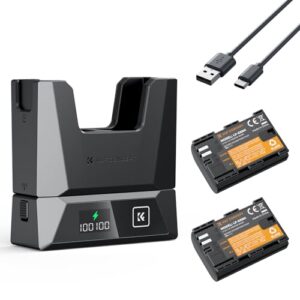 K&F Concept 2-Pack LP-E6NH Battery and 18W Charger Compatible with Canon EOS R7