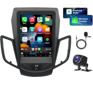 9.7Inch Android 13 Car Stereo for Ford Fiesta 2009-2016 2GB+32GB Wired/Wireless Carplay & Android Auto Car Radio Receiver GPS Navigation w/AHD Rearview Camera SWC Split Screen Mirror Link
