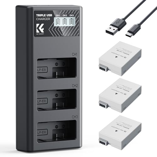 K&F Concept LP-E8 Battery and LCD Charger