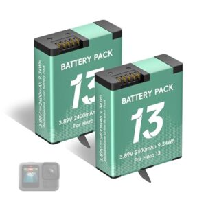 CITYORK (2-Pack) 2400 mAh Replacement Battery for Gopro 13 Hero Black Enduro