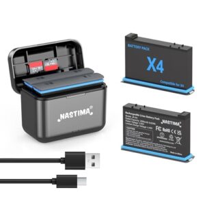 NASTIMA Replacement Li-ion Battery for Insta 360 X4 Camera and Charger