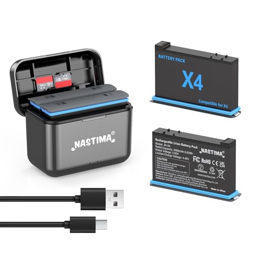 NASTIMA Replacement Li-ion Battery for Insta 360 X4 Camera and Charger
