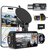 ORSKEY 4K 3 Channel Dash Cam 5G WiFi Built-in GPS with 64GB Card,4K+1080P+1080P Front and Rear In...