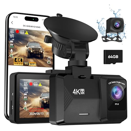ORSKEY Dash Cam Front and Rear Built-in 5GHz WiFi