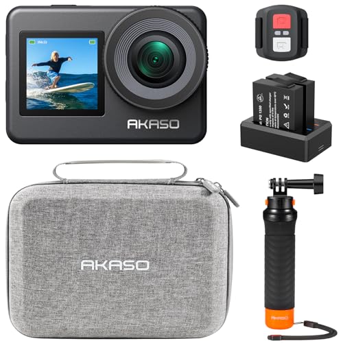 AKASO Brave 7 Action Camera Floating Hand Grip Bundle - Includes Brave 7 Underwater Camera