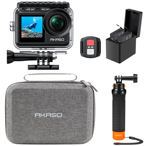 AKASO Brave 7 LE Action Camera Floating Hand Grip Bundle - Includes Brave 7 LE Waterproof Camera