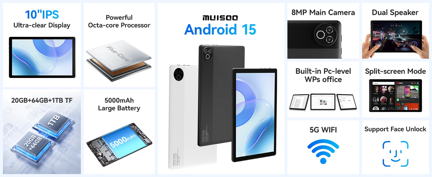 Product feature icons showing device compatibility and protection features, including screen protectors and protective cases for electronic devices.