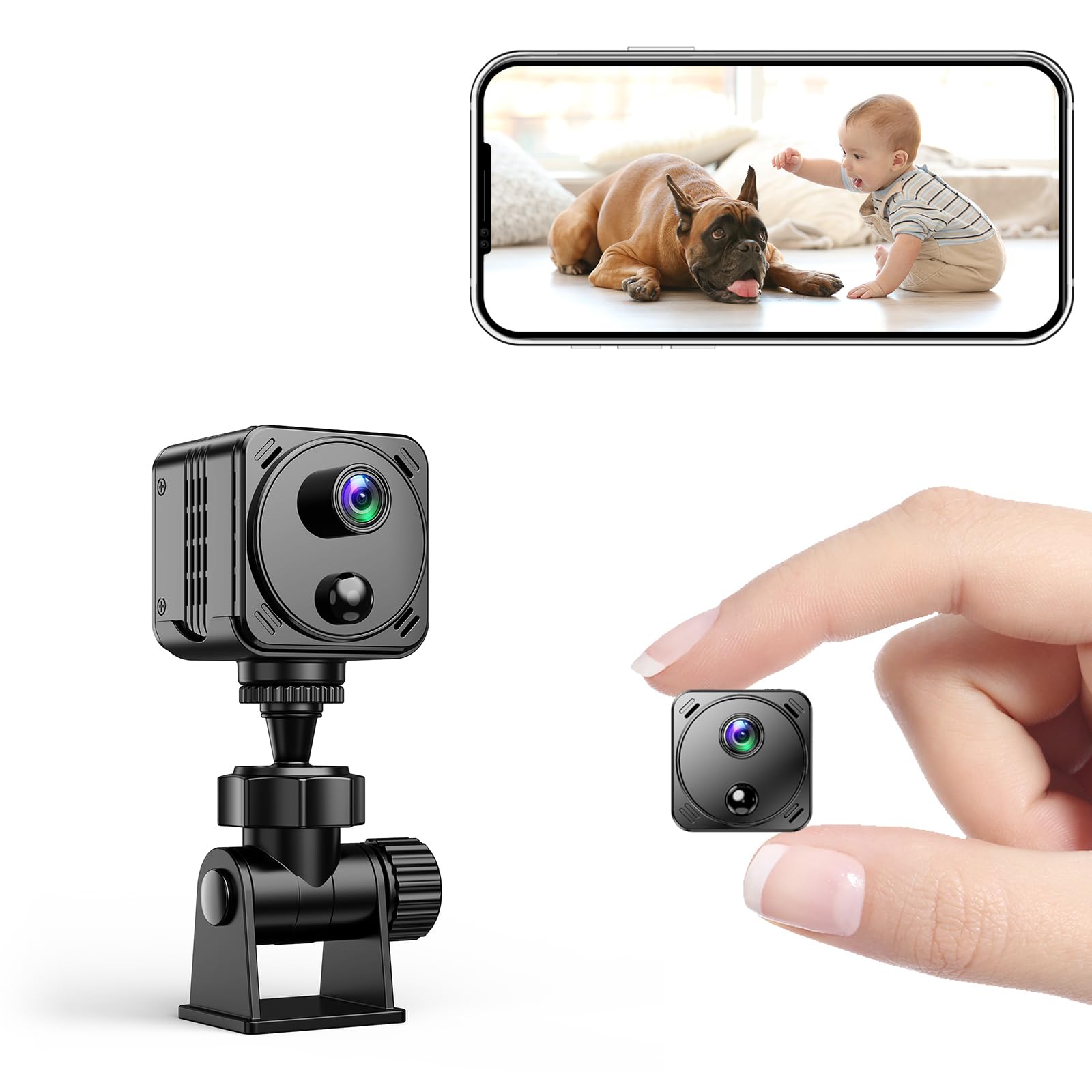 ULEXOR 4K Mini Spy Hidden Camera 2.4G/5G WiFi Wireless Small Nanny Cam with Night Vision