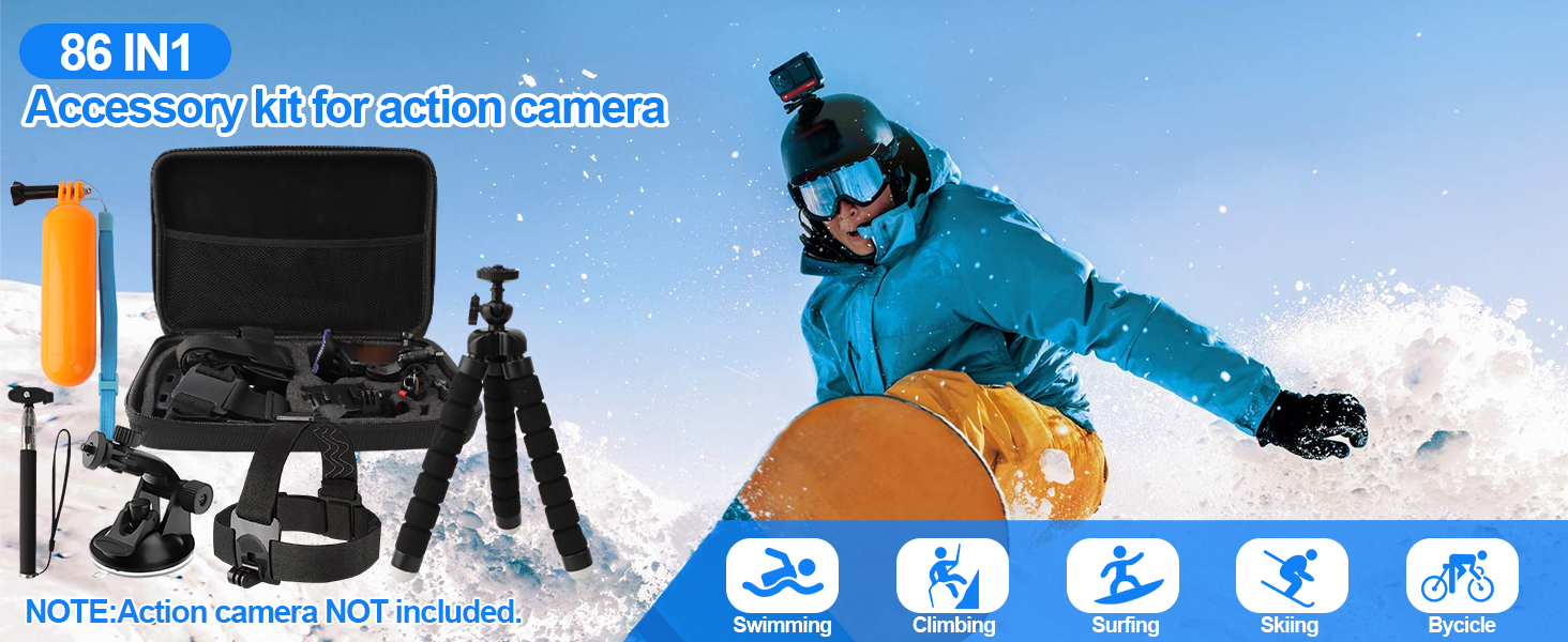 Technical diagram of camera or telescope equipment with blue icons and instruction symbols against sky background.