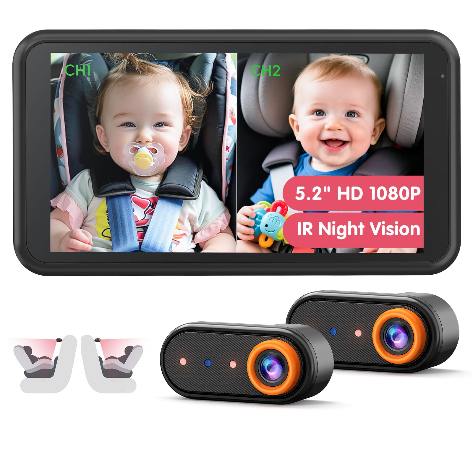 LUCKVIEW BM2 PRO Dual Baby Car Camera