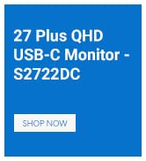 Text reads 'Dell 27 Monitor - SE2725HM'. Blue product information card or label against white background.