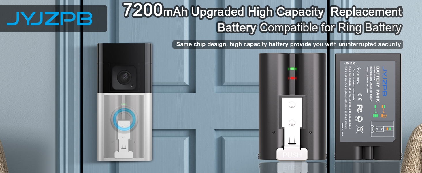 JYJZPB Replacement Battery for Ring Doorbell