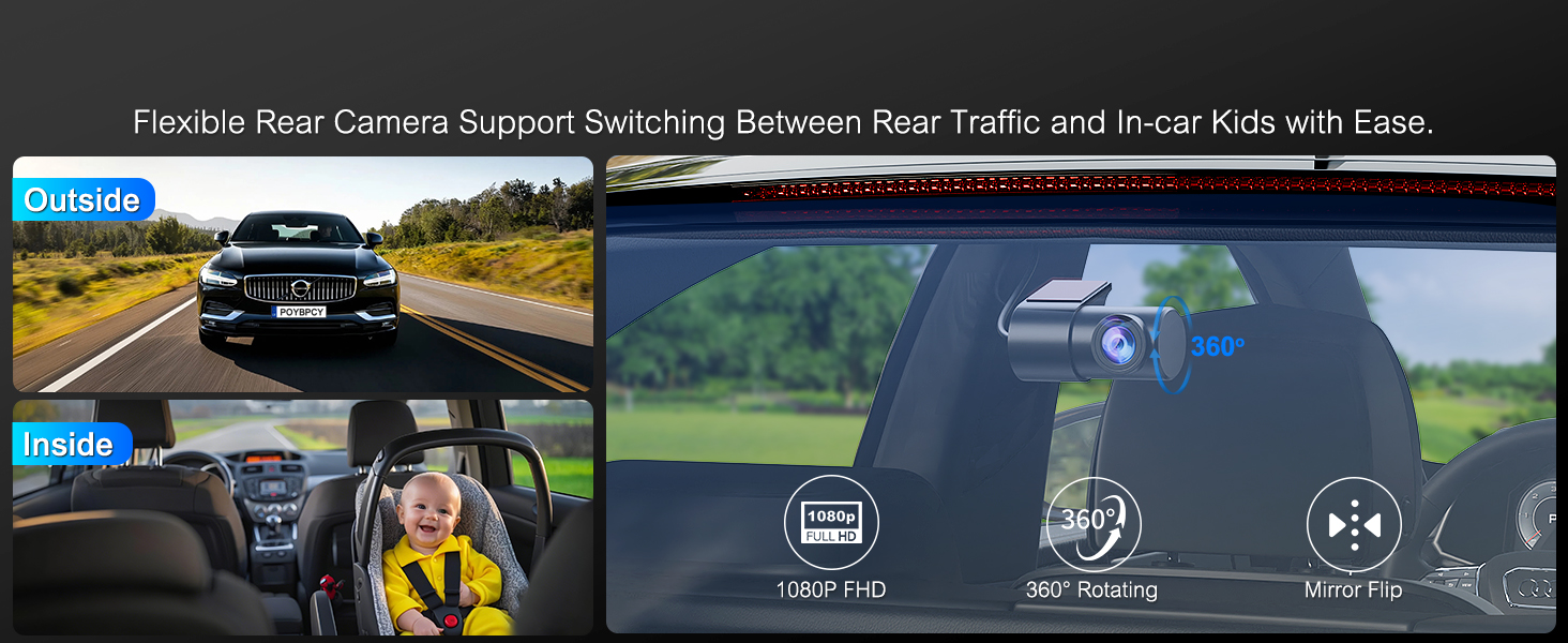 Flexible Rear Camara 360° Rotatable