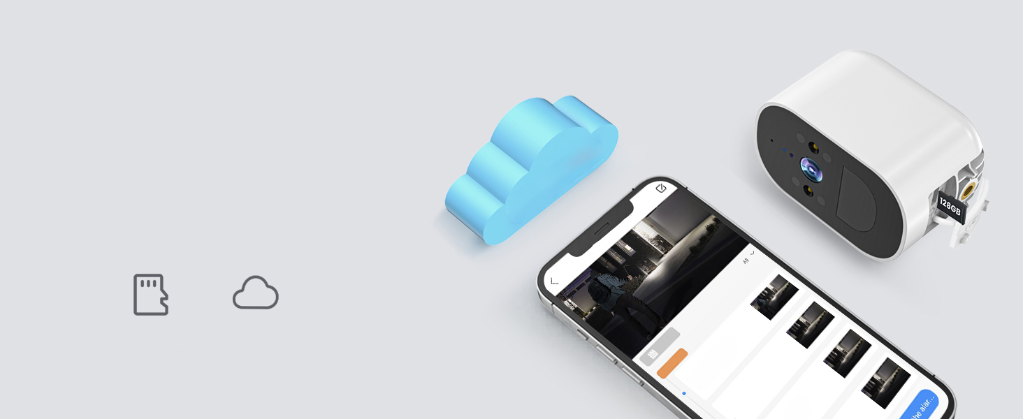 Collection of small electronic devices including a blue device, black device, and USB connector arranged on light gray surface.