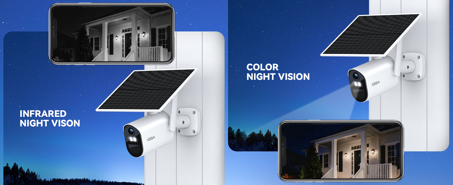 Text reads 'DIGITAL NIGHT VISION'. Series of promotional images for night vision technology, showing blue-tinted nighttime scenes and device interfaces.