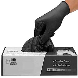 PANKTI Black Nitrile Disposable Gloves - Latex-Free