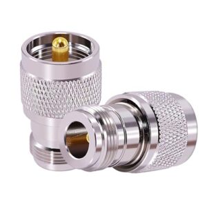 CANRIO 2PCS UHF PL259 Male to N Type Female Straight Coax Adapter RF Coaxial Connector UHF PL-259 to N Connector for CB Ham Radio Walkie Talkie Wi-Fi Antenna Broadcasting Radios Telecom LMR CCTV